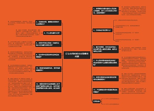 订立合同时候会出现哪些问题