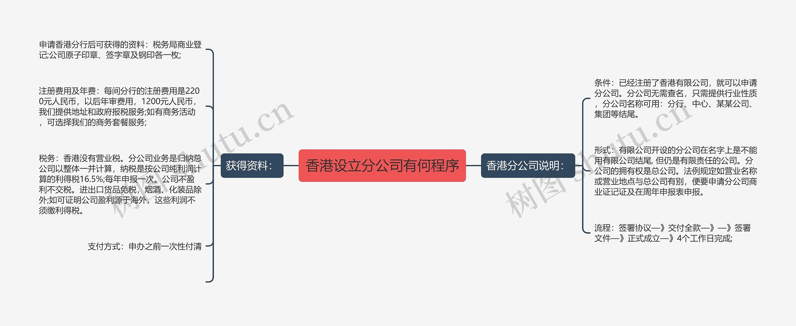 香港设立分公司有何程序思维导图