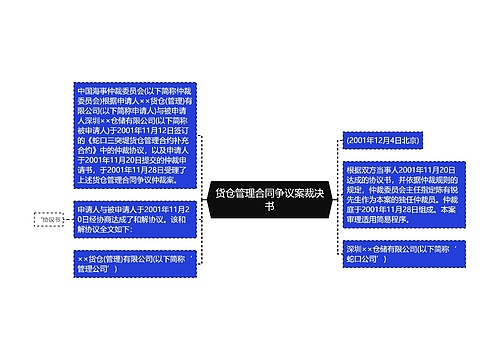 货仓管理合同争议案裁决书