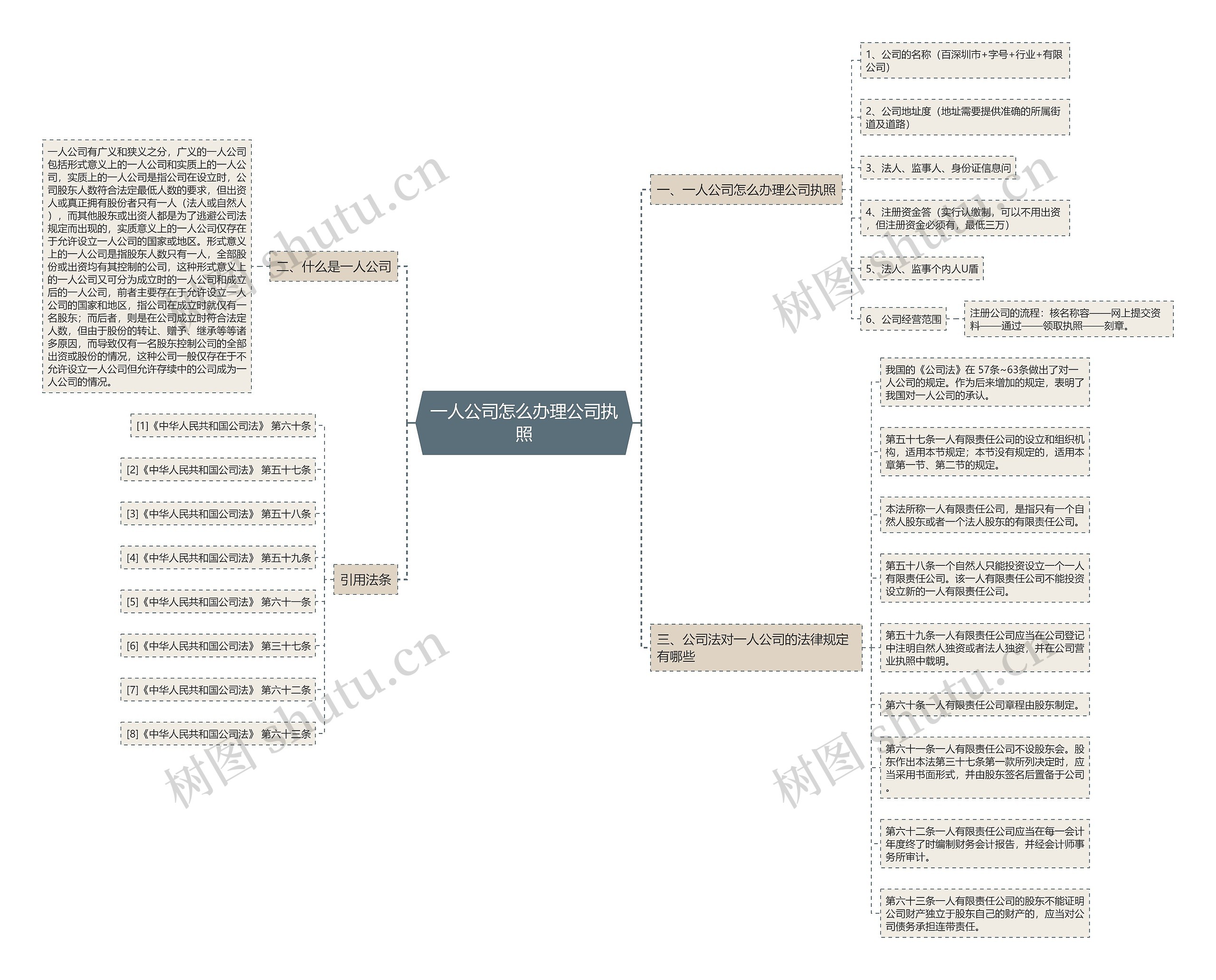 一人公司怎么办理公司执照思维导图