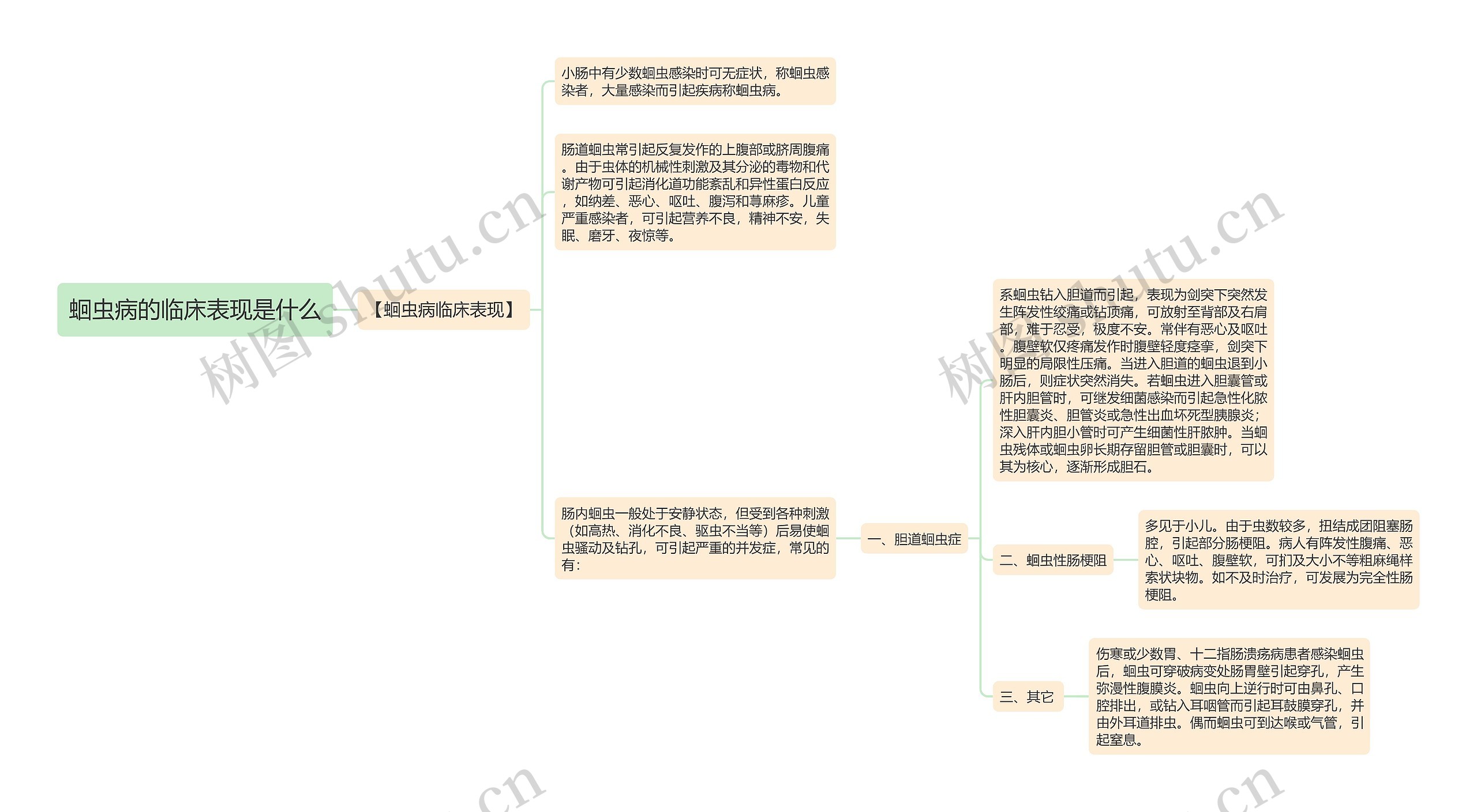 蛔虫病的临床表现是什么思维导图