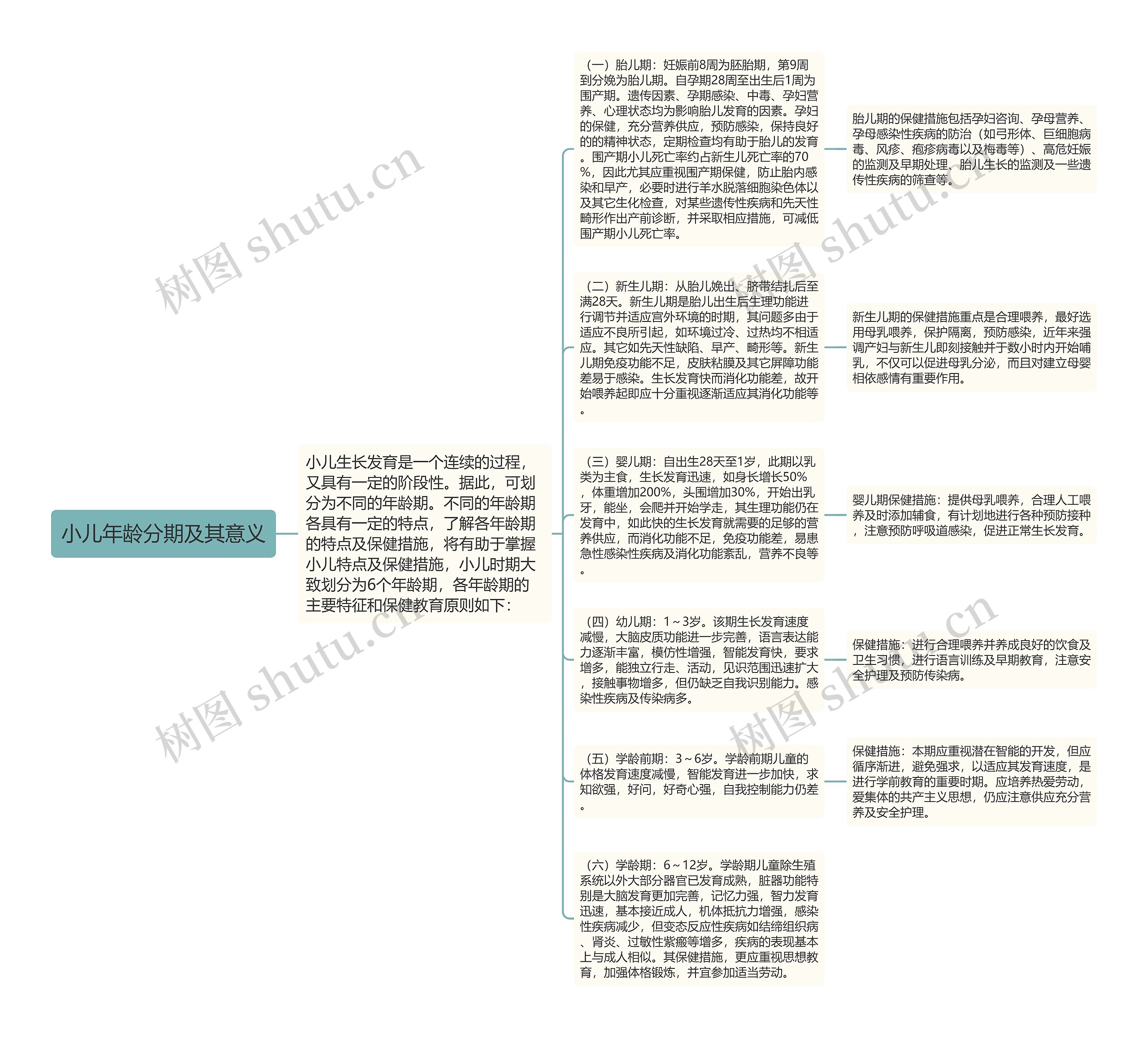 小儿年龄分期及其意义思维导图