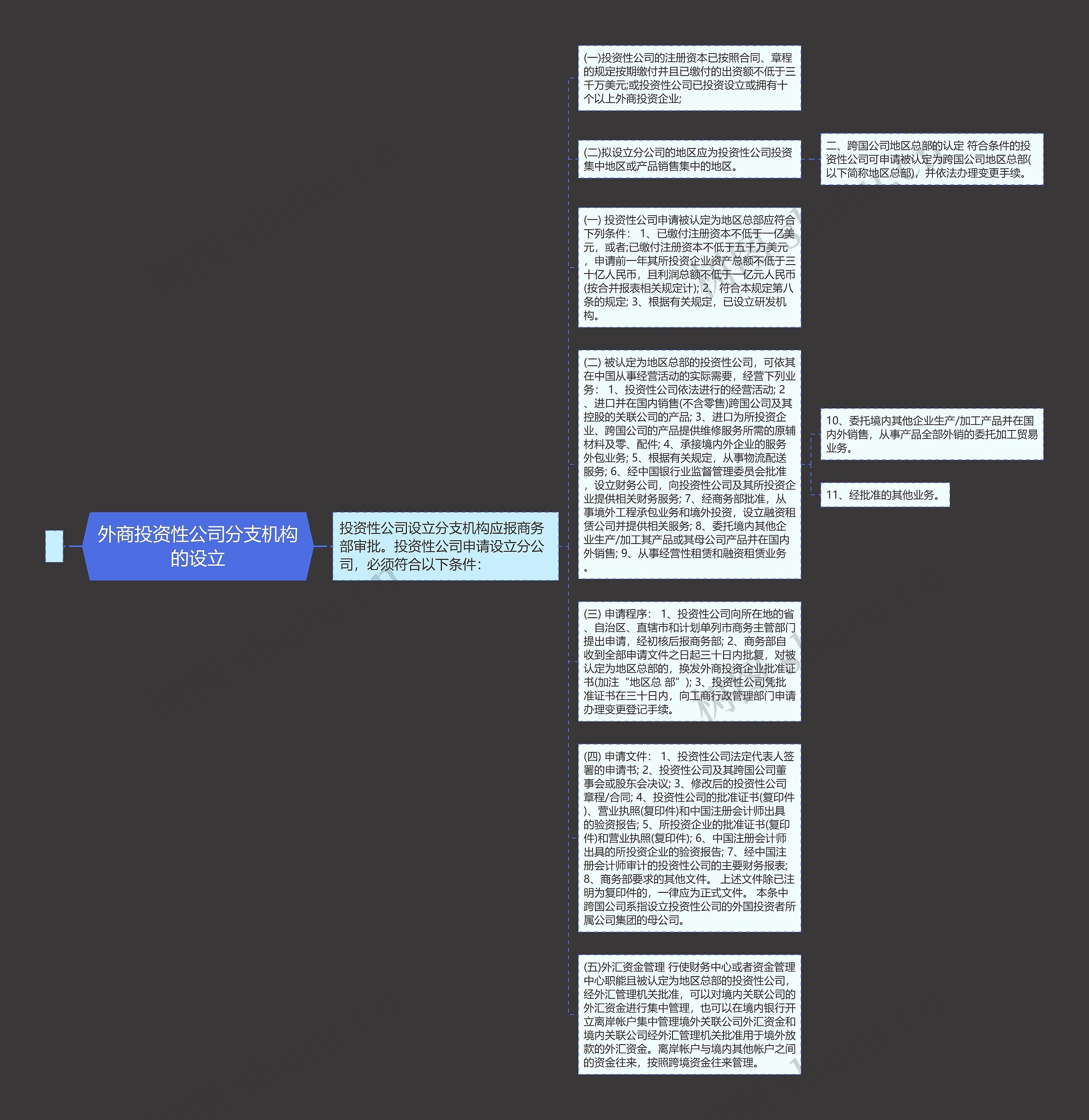 外商投资性公司分支机构的设立思维导图