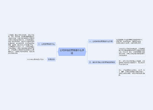 公司异地经营需要什么手续