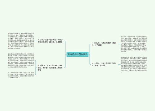 直销行业的四种模式