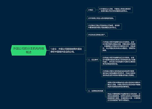 外国公司的分支机构内容概述