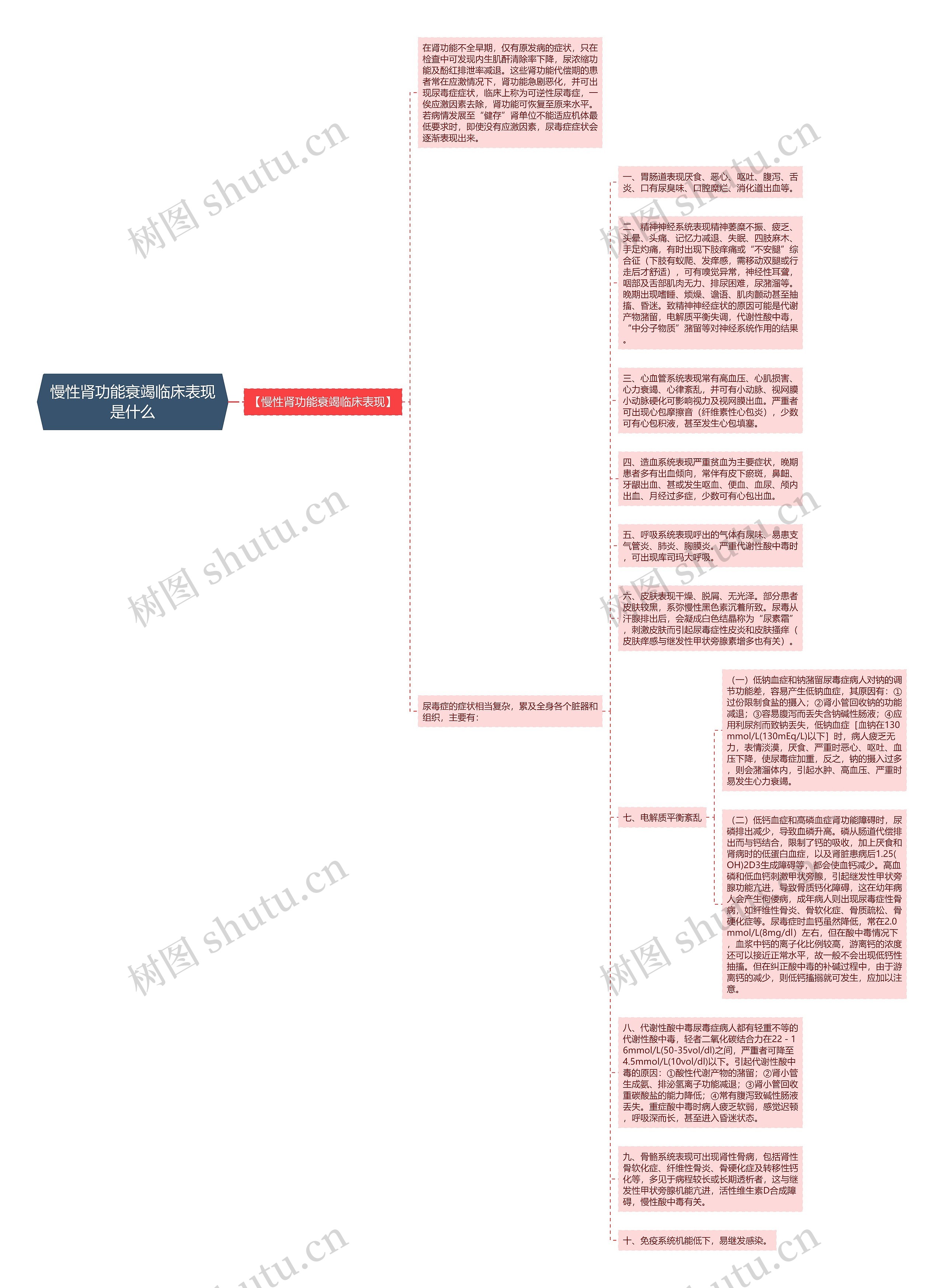 慢性肾功能衰竭临床表现是什么思维导图