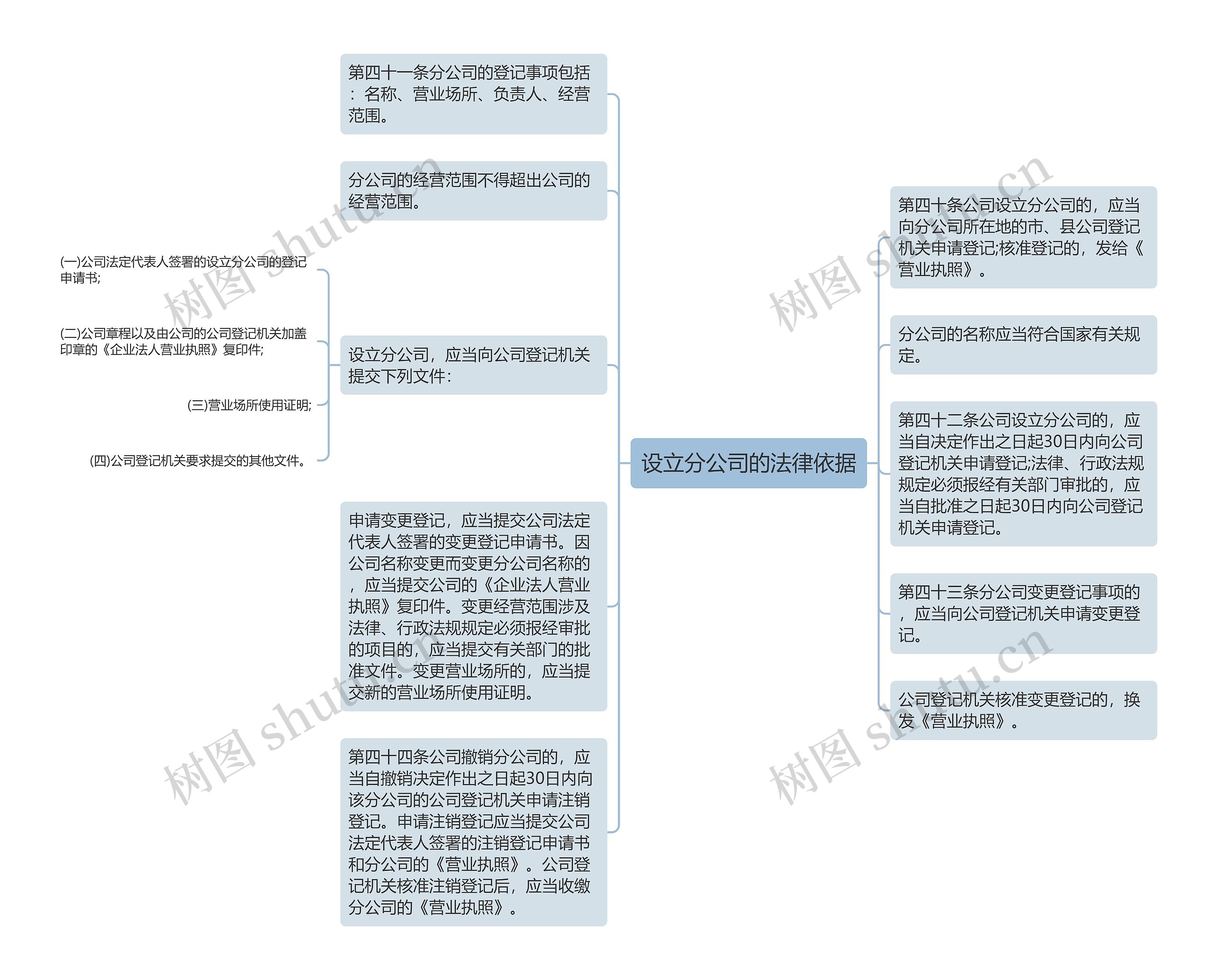 设立分公司的法律依据思维导图