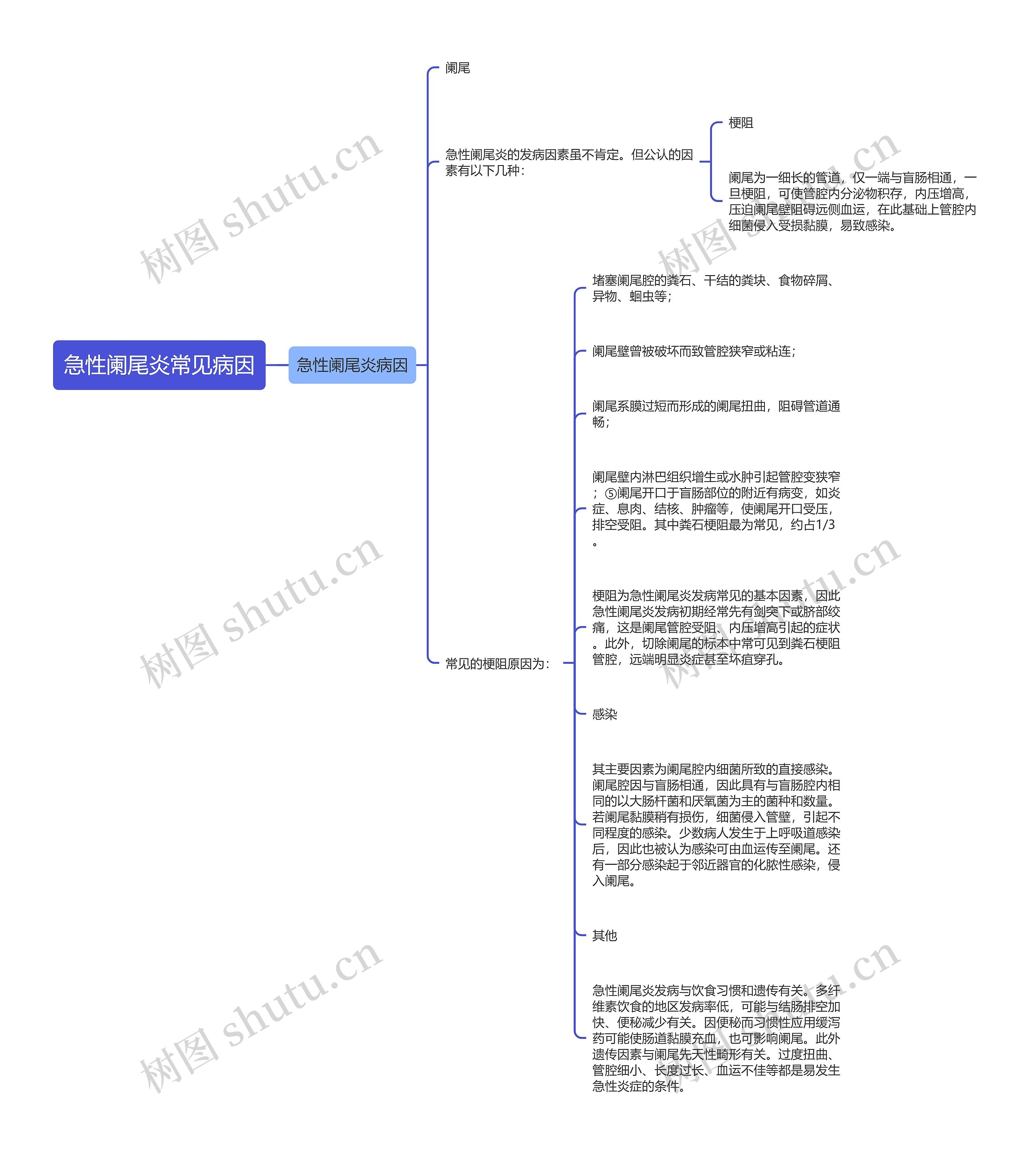 急性阑尾炎常见病因