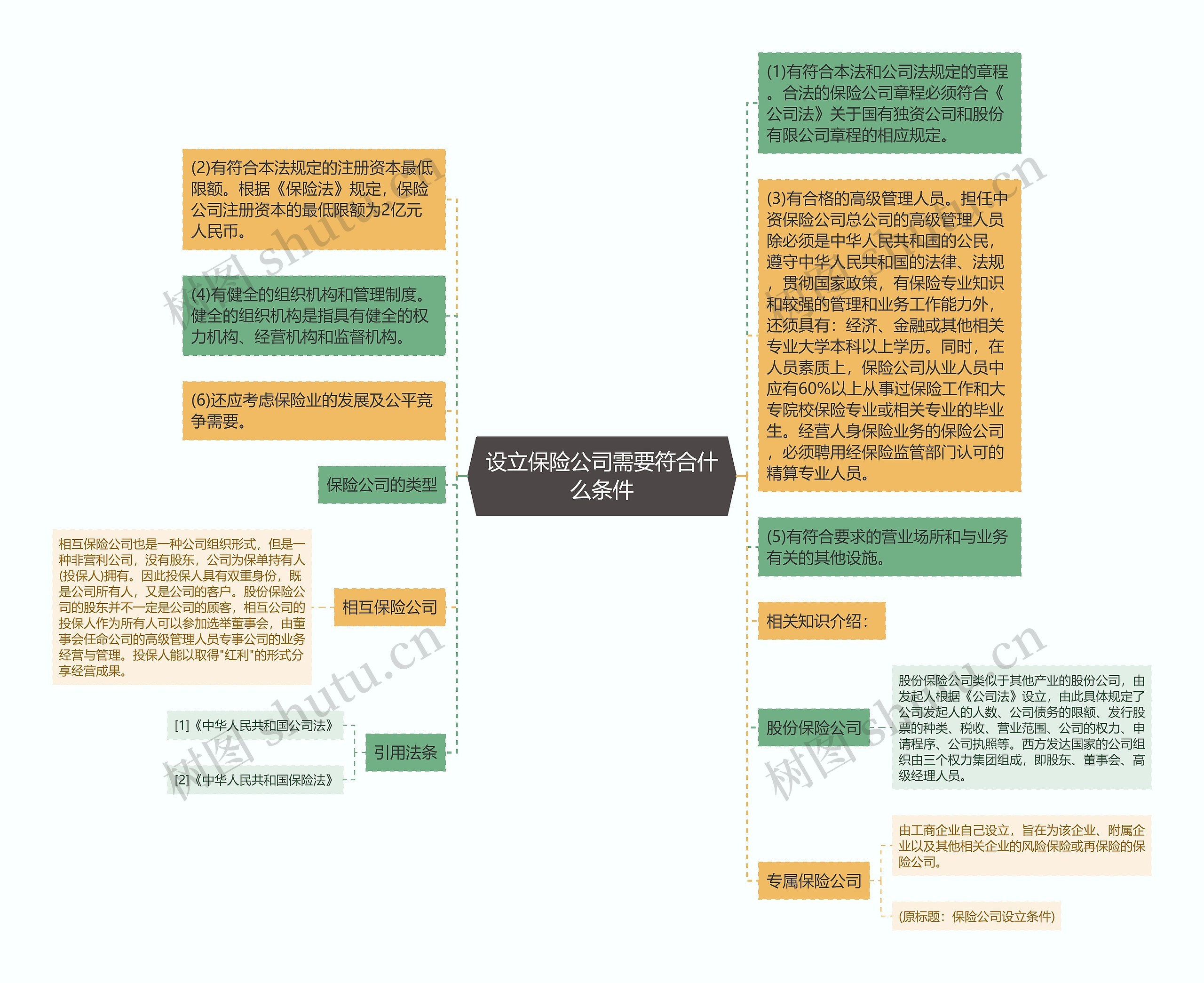 设立保险公司需要符合什么条件思维导图