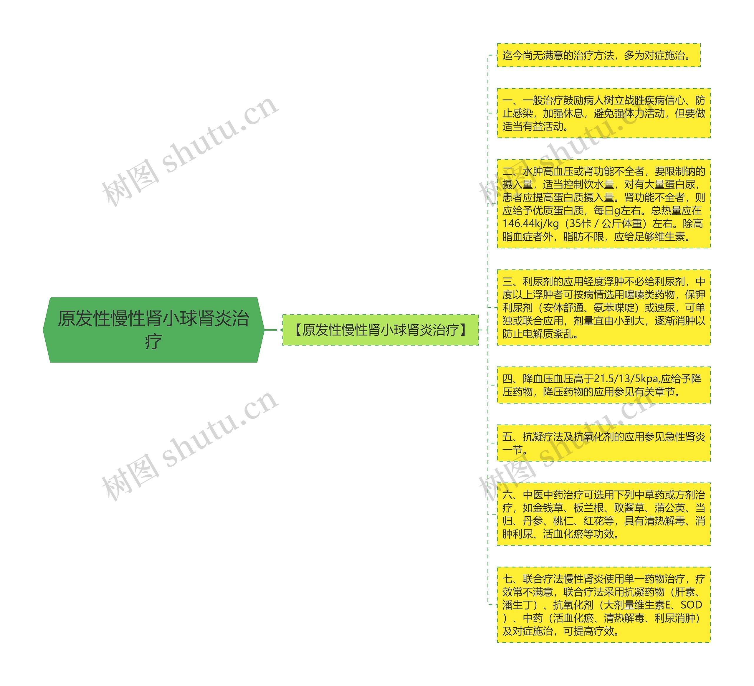 原发性慢性肾小球肾炎治疗思维导图