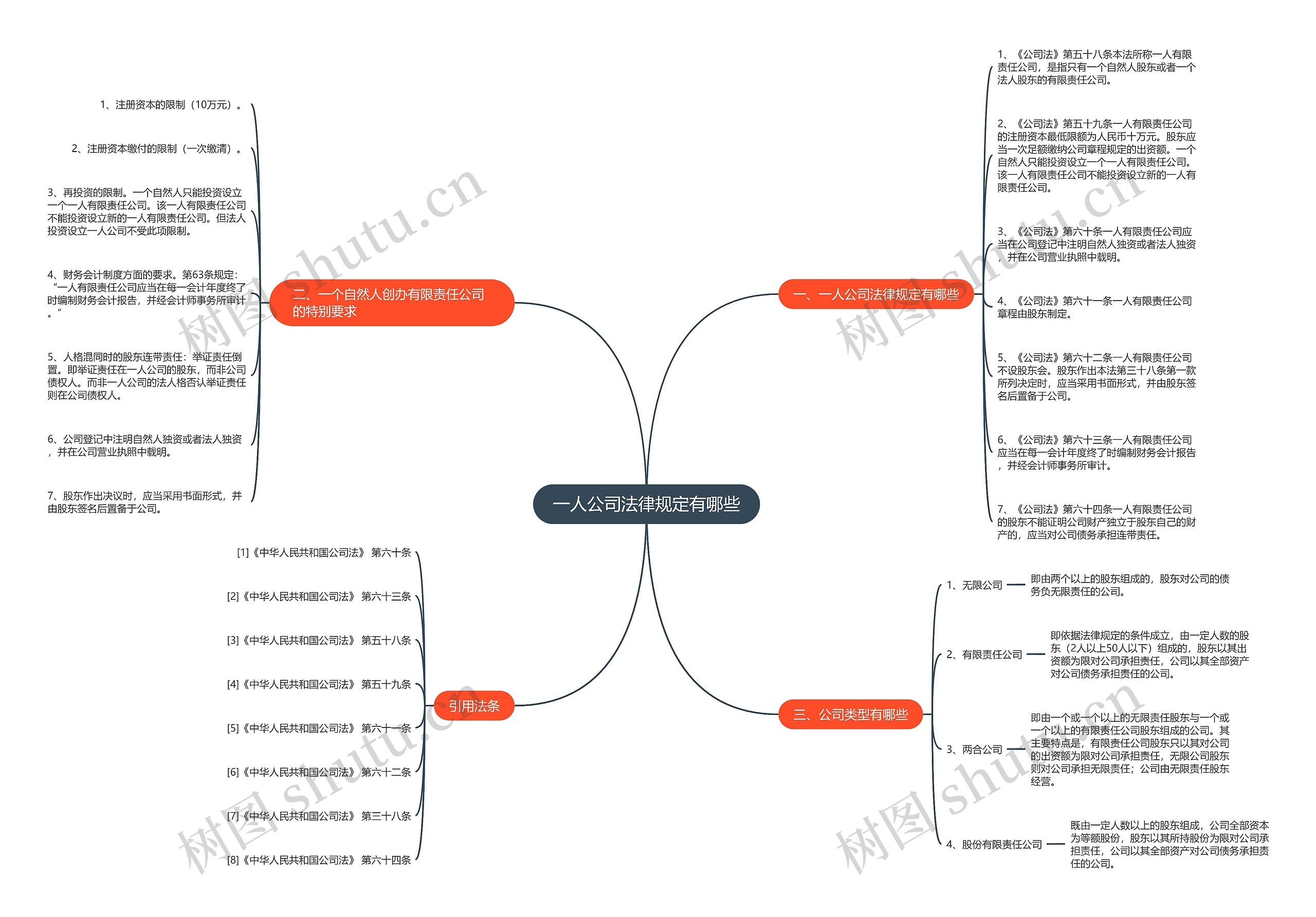 一人公司法律规定有哪些思维导图