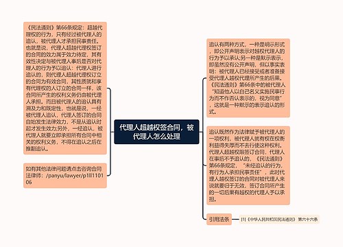 代理人超越权签合同，被代理人怎么处理