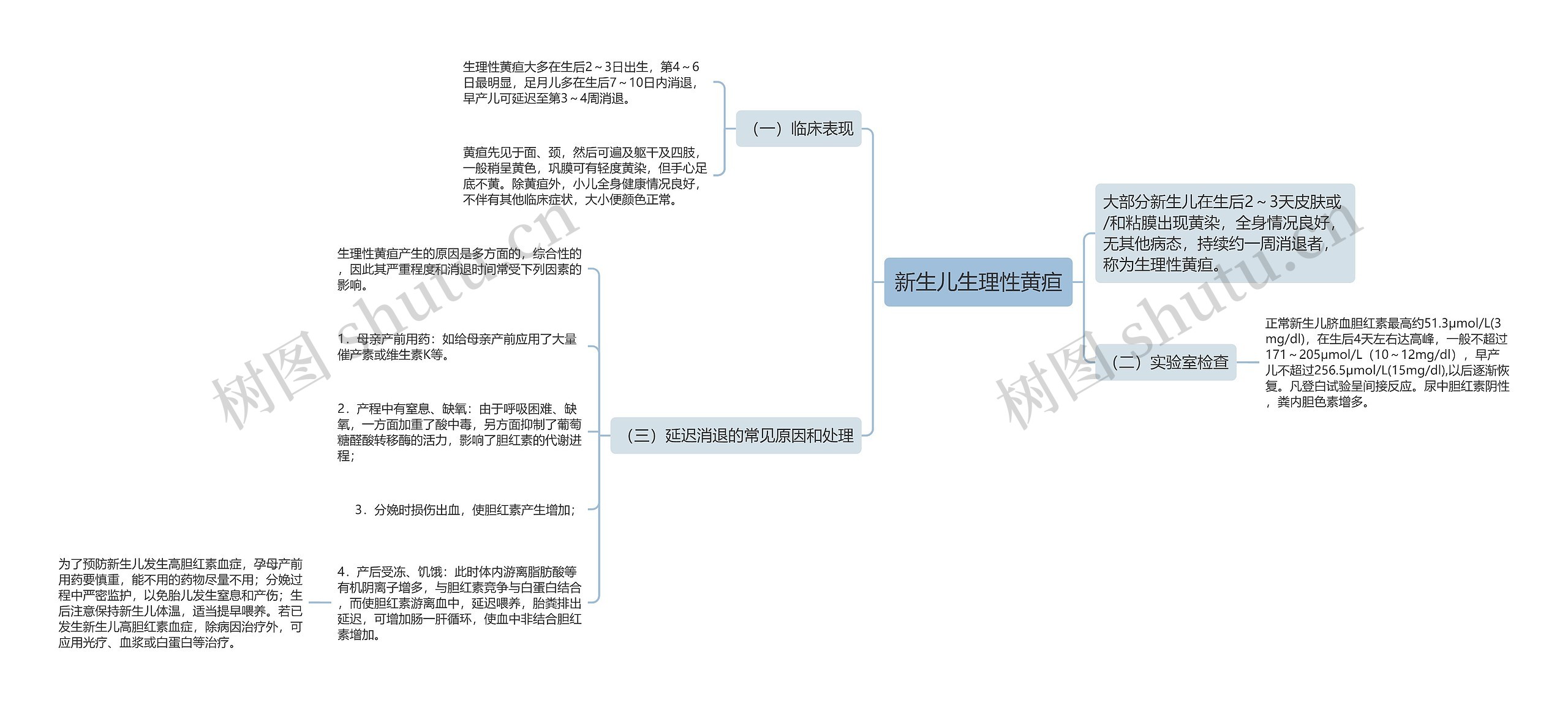 新生儿生理性黄疸思维导图