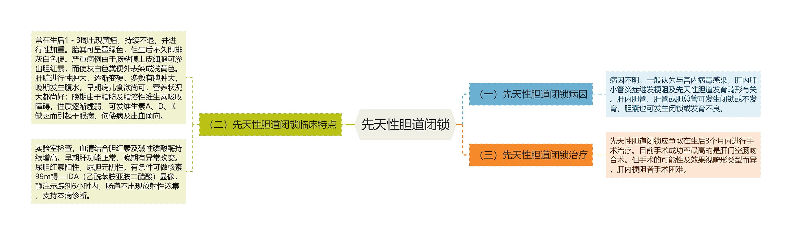 先天性胆道闭锁思维导图