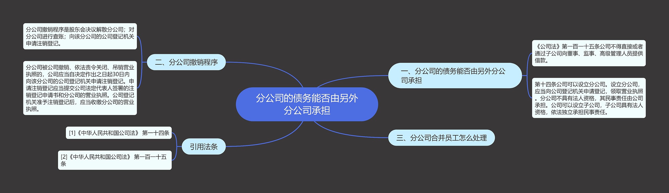 分公司的债务能否由另外分公司承担思维导图