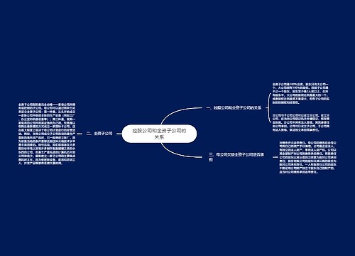 控股公司和全资子公司的关系
