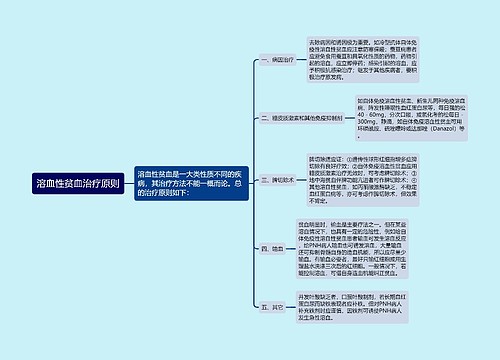 溶血性贫血治疗原则