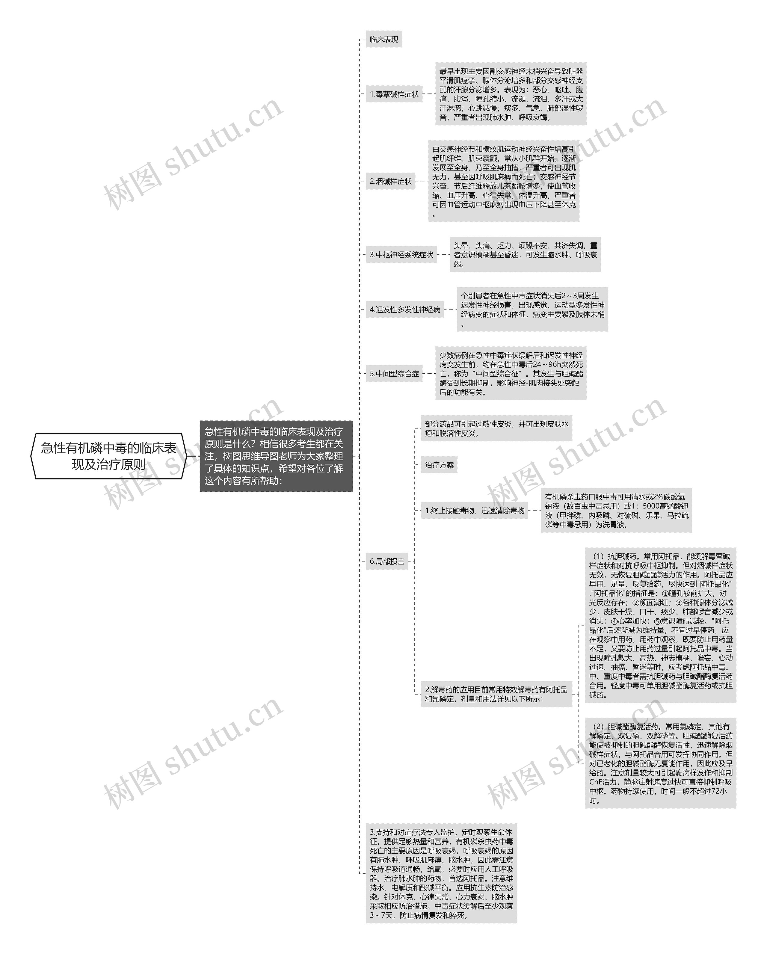 急性有机磷中毒的临床表现及治疗原则