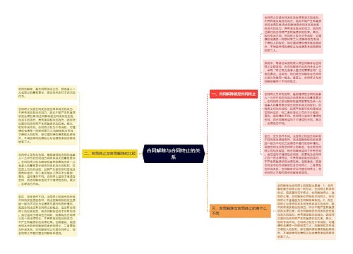 合同解除与合同终止的关系