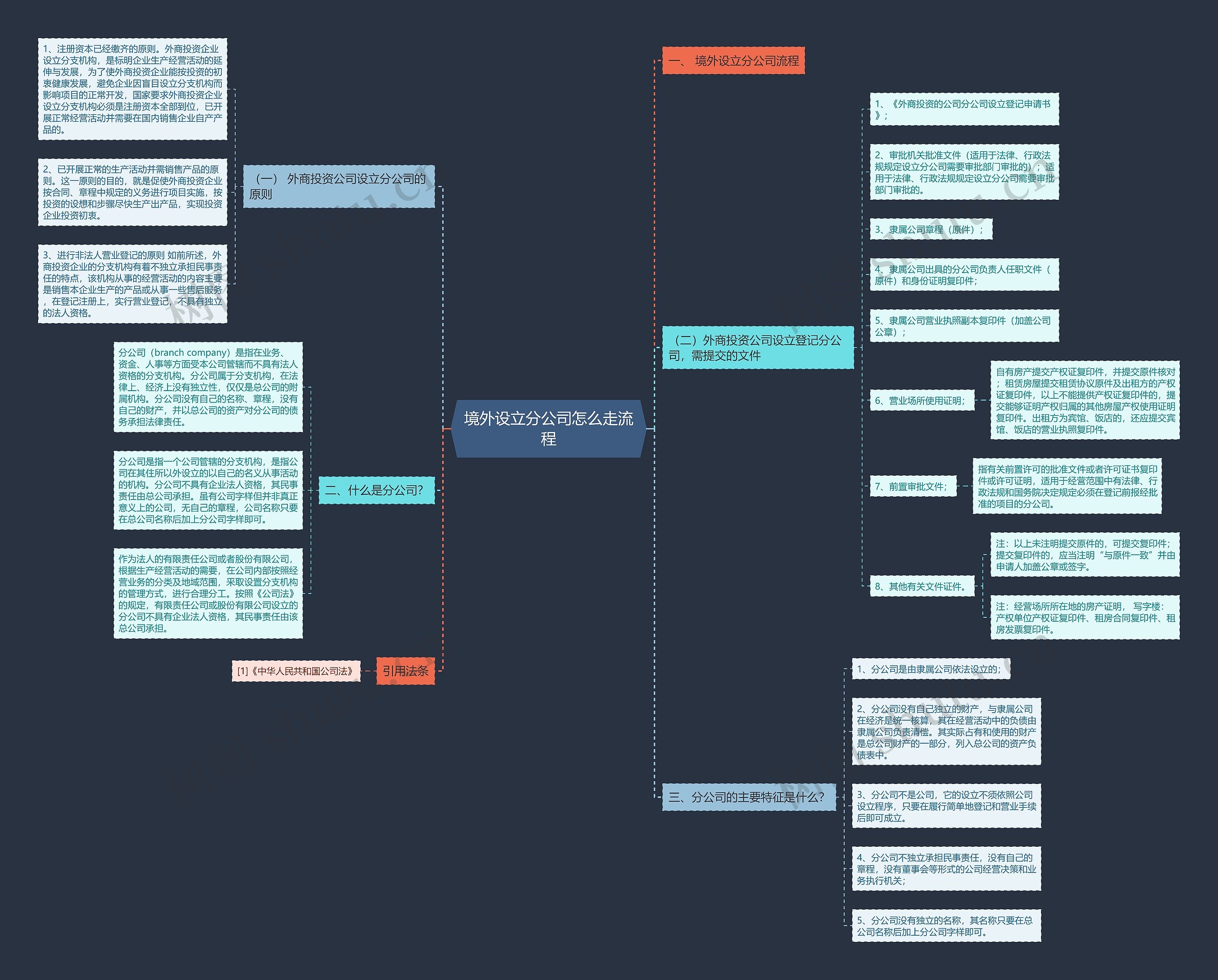 境外设立分公司怎么走流程思维导图
