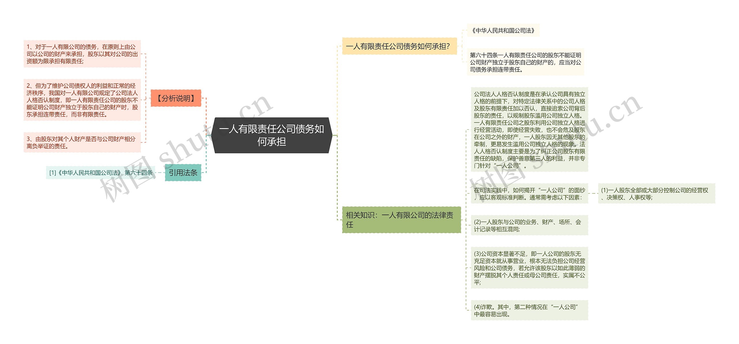 一人有限责任公司债务如何承担思维导图