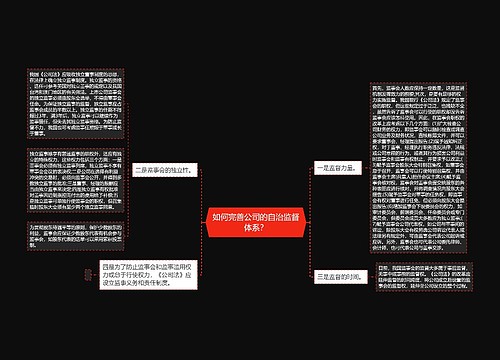 如何完善公司的自治监督体系？