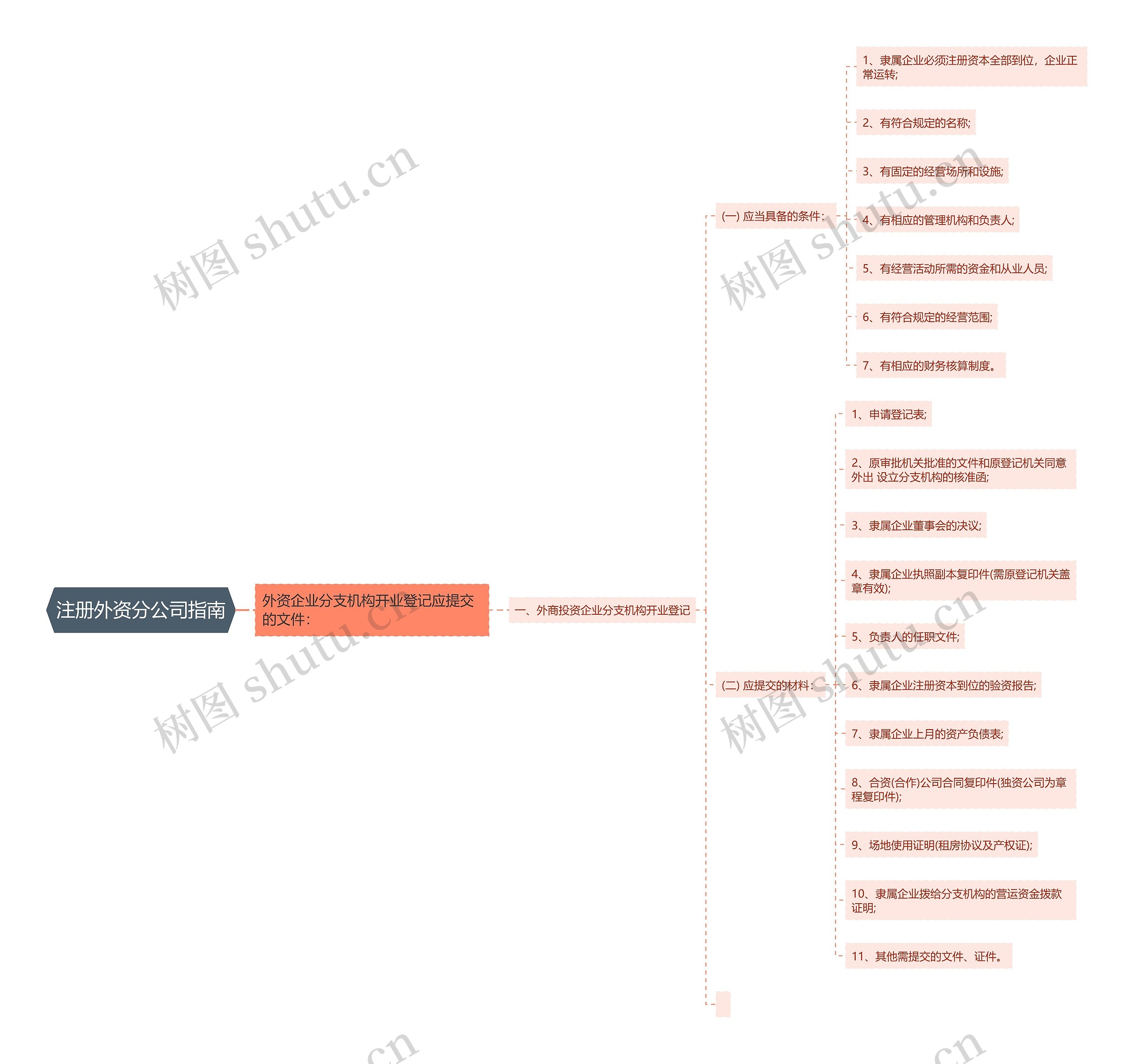 注册外资分公司指南思维导图