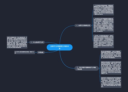 全资子公司和母公司的关系