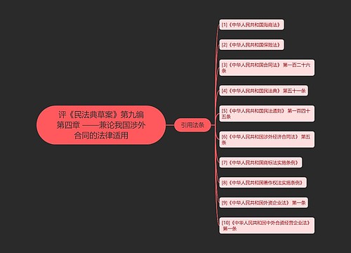 评《民法典草案》第九编第四章 ——兼论我国涉外合同的法律适用