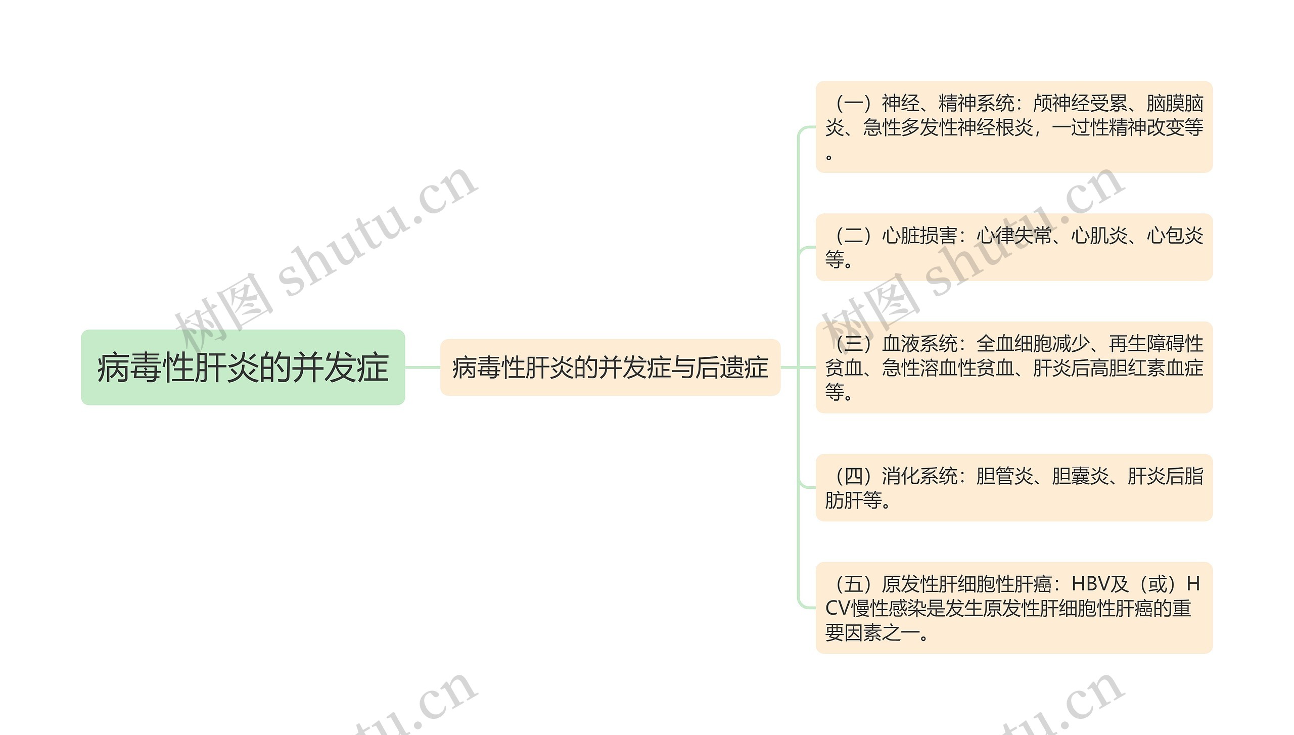 病毒性肝炎的并发症思维导图