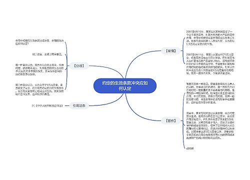 约定的生效条款冲突应如何认定