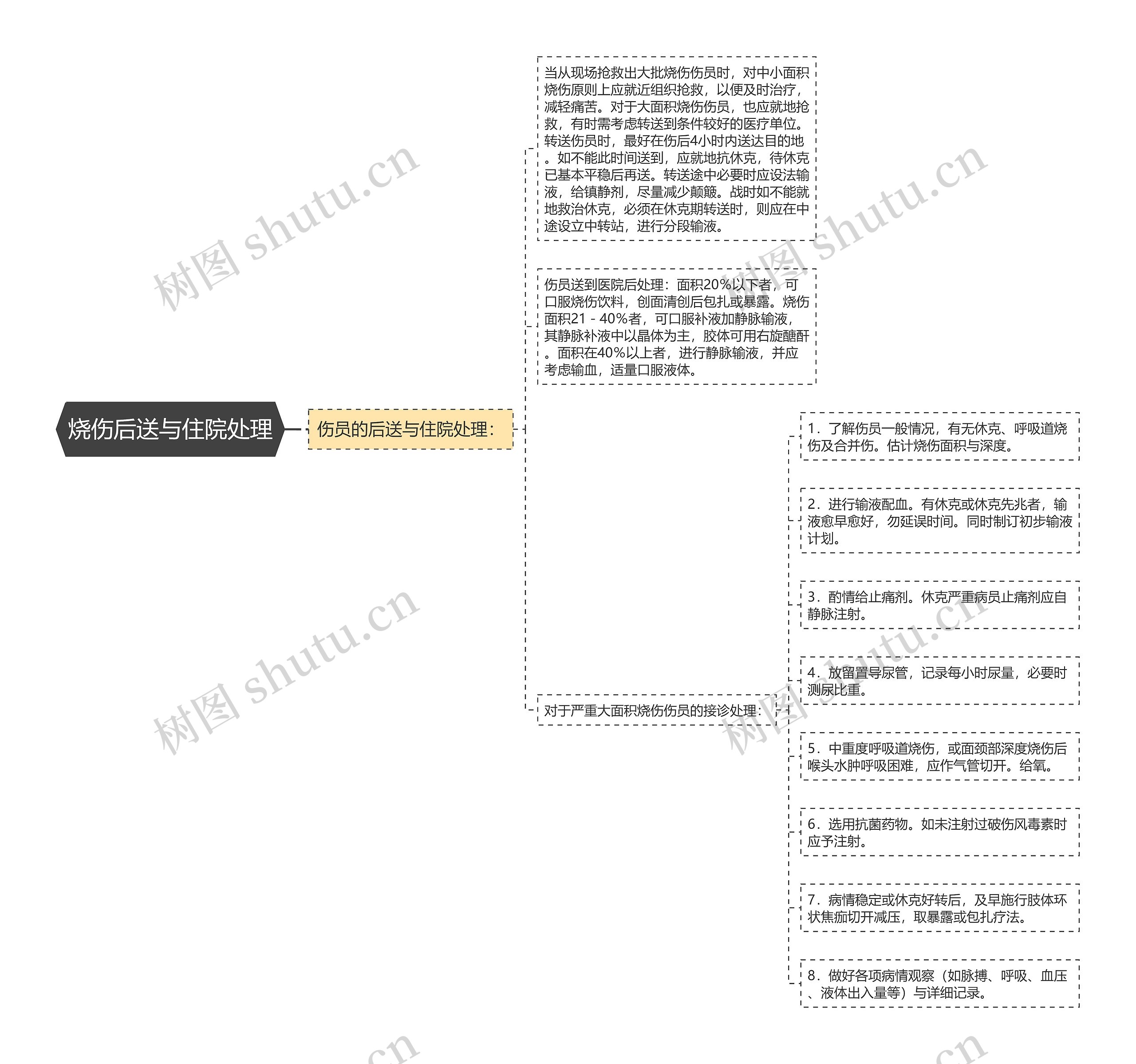 烧伤后送与住院处理