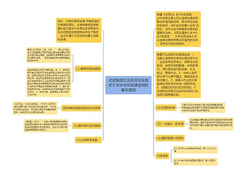 试述我国立法及司法实践关于涉外合同法律适用的基本原则