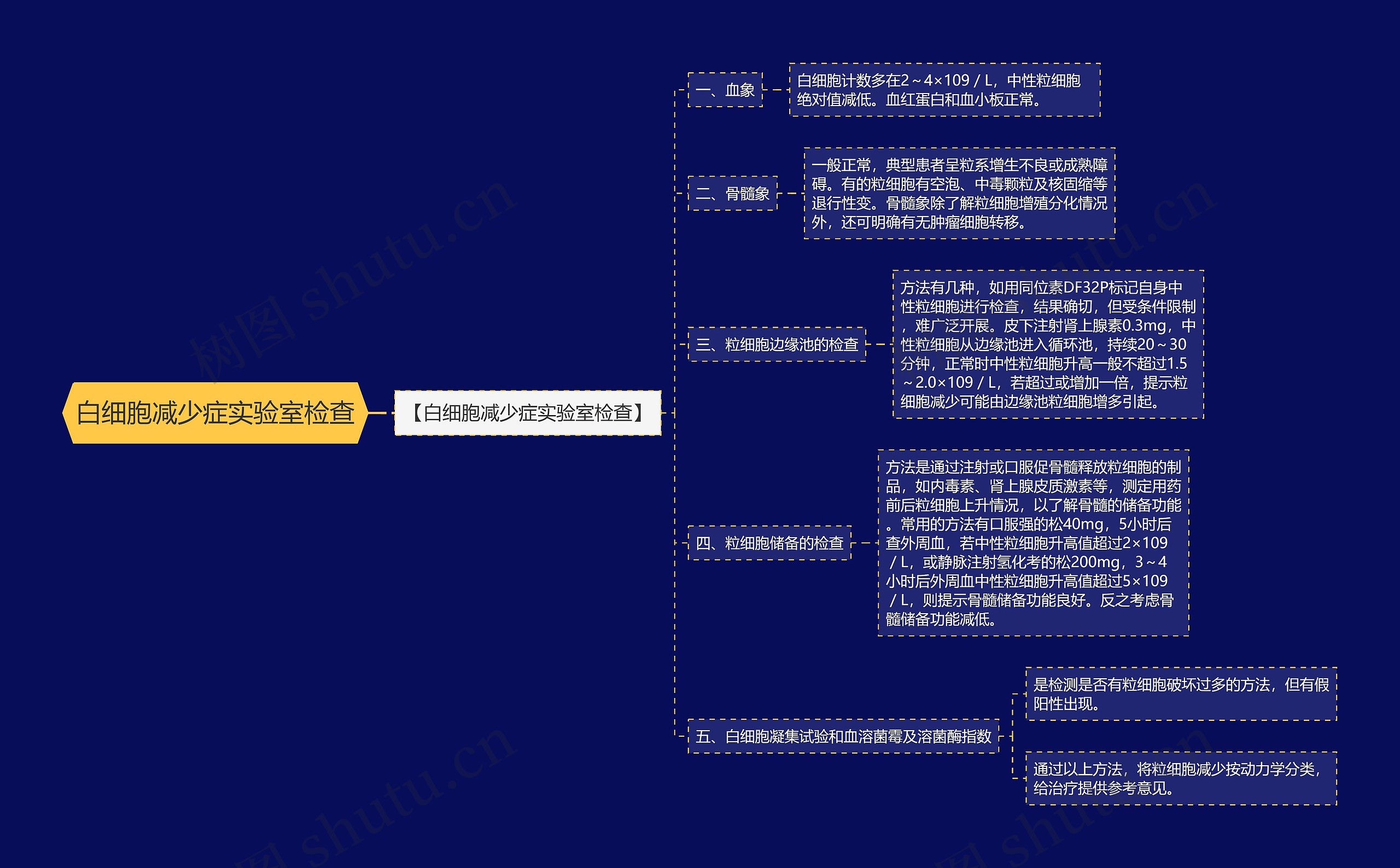 白细胞减少症实验室检查思维导图