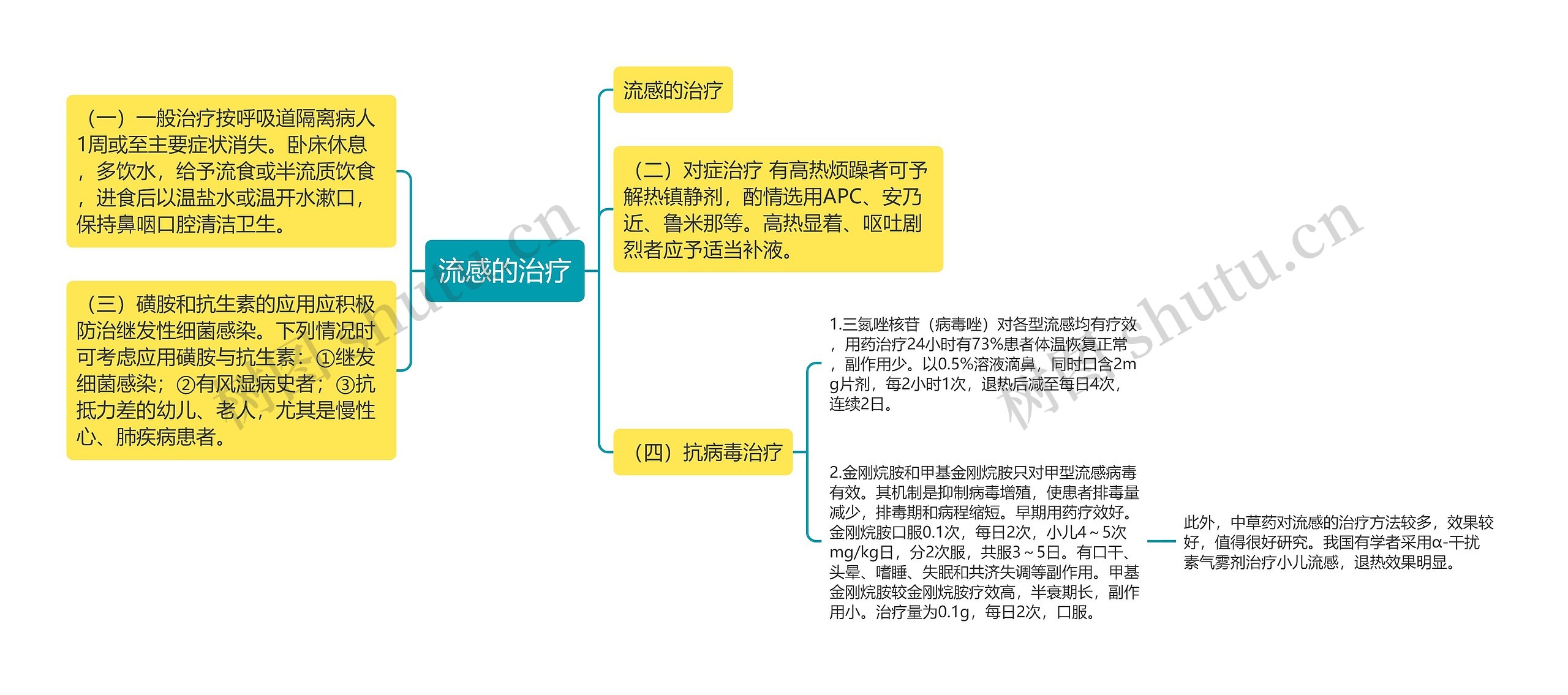 流感的治疗思维导图