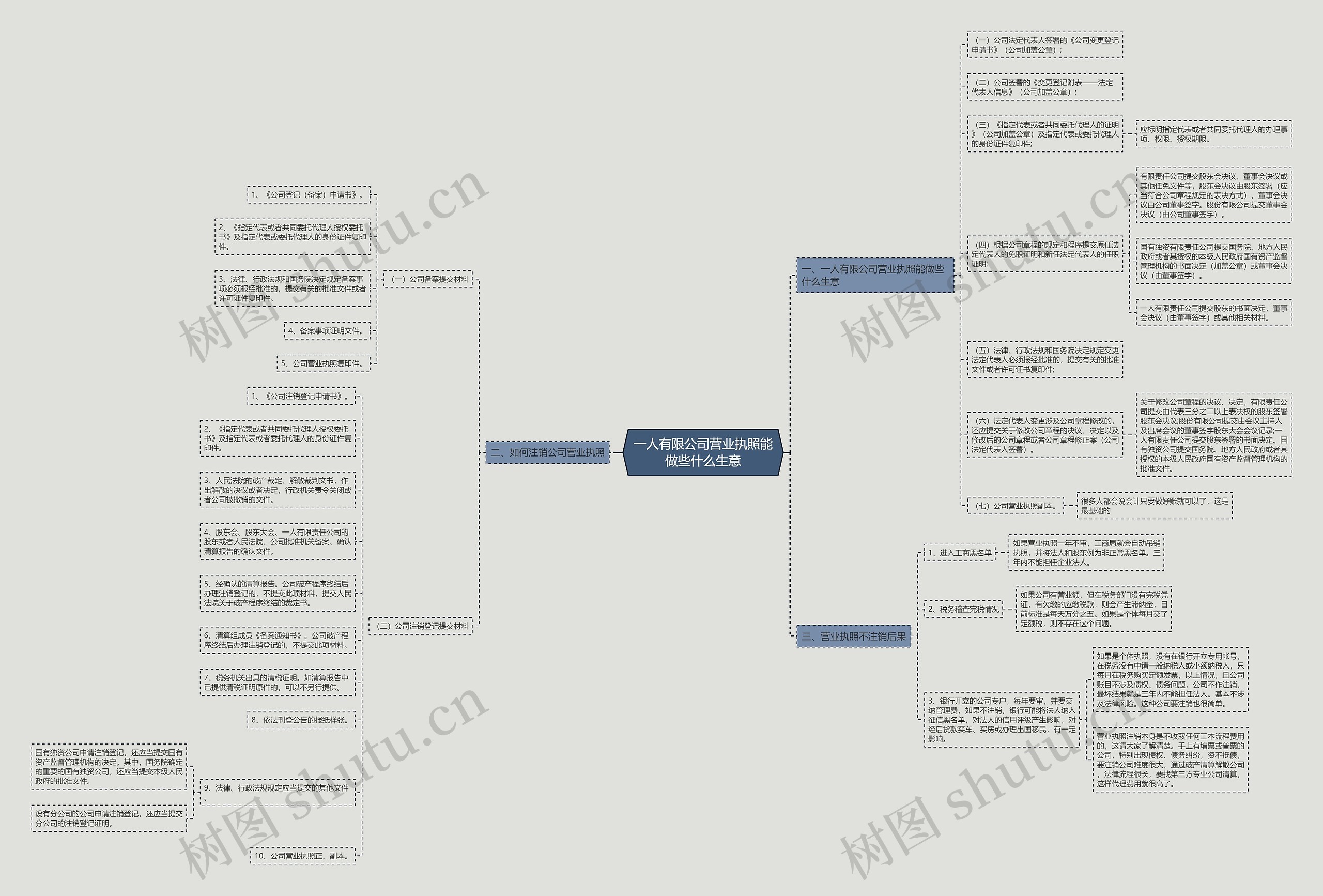 一人有限公司营业执照能做些什么生意思维导图