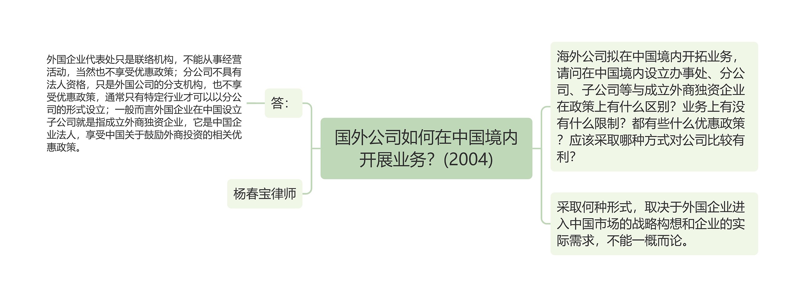 国外公司如何在中国境内开展业务？(2004)思维导图