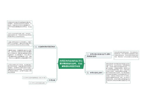 合同没有约定违约金,可以要求赔偿违约金吗，约定解除原合同是否有效