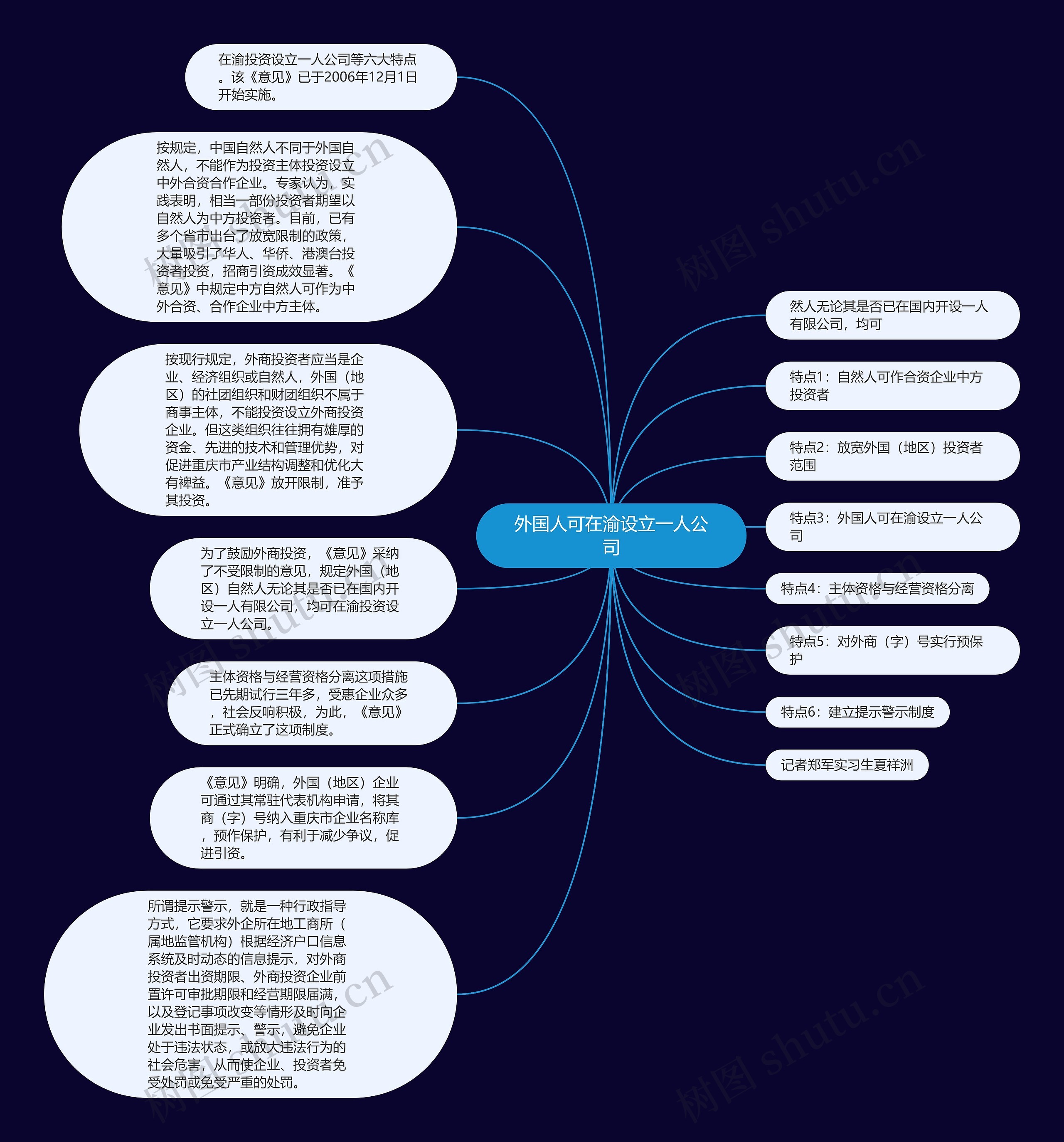 外国人可在渝设立一人公司思维导图