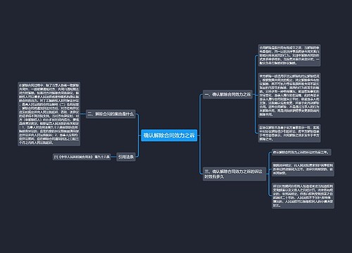 确认解除合同效力之诉