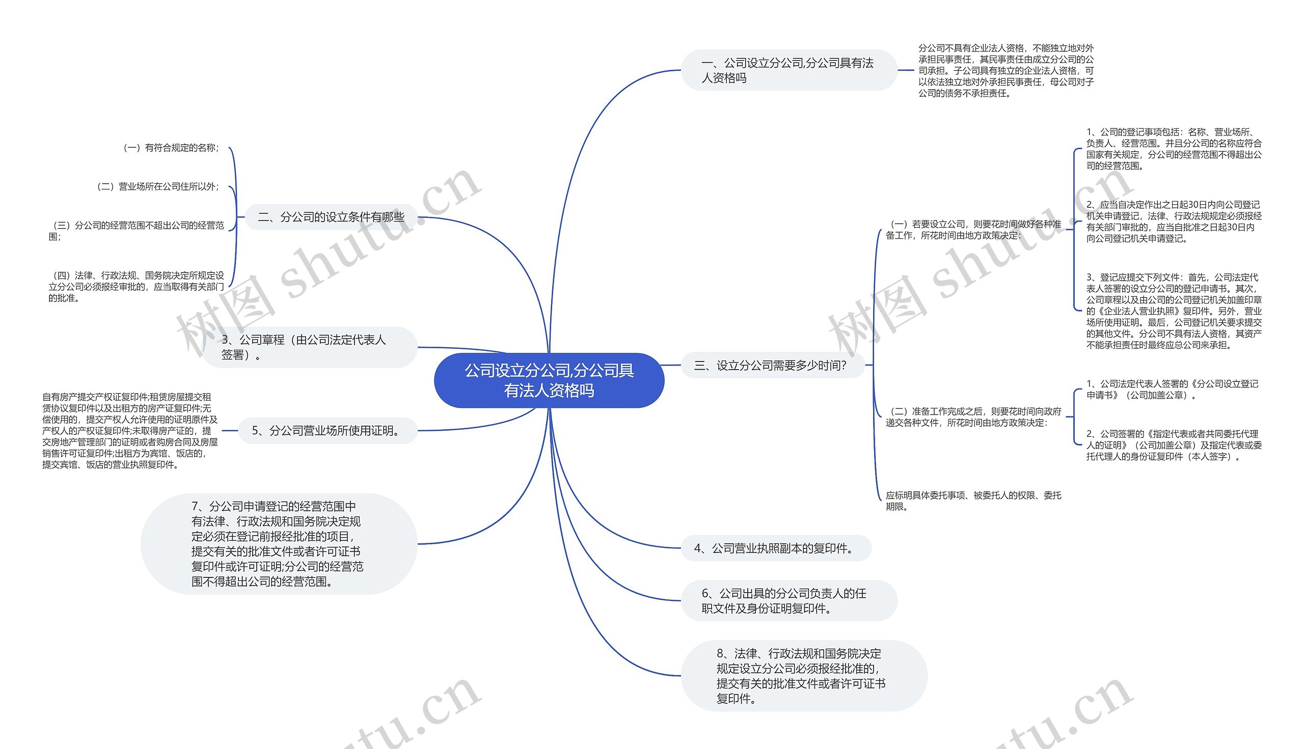 公司设立分公司,分公司具有法人资格吗思维导图