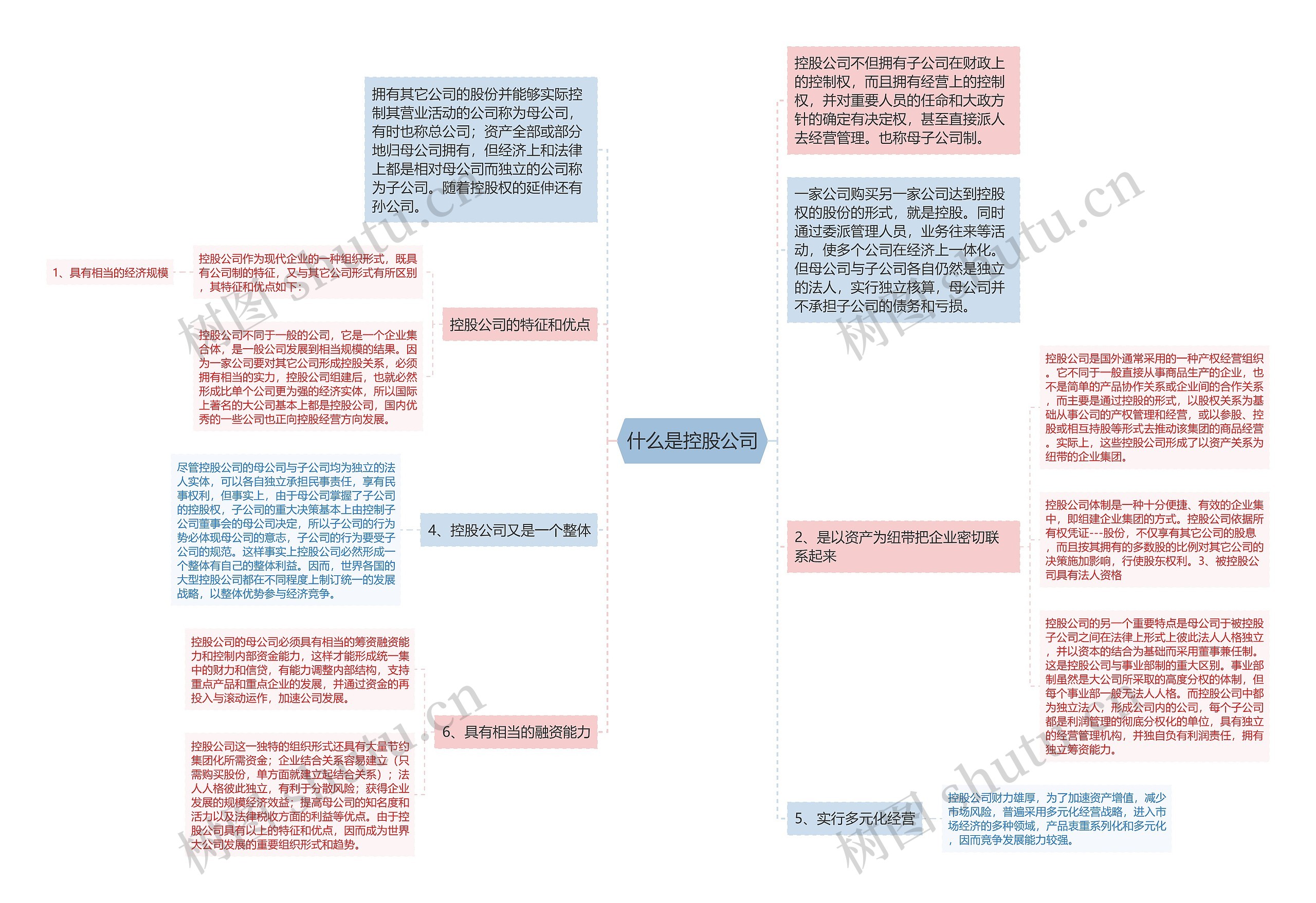 什么是控股公司思维导图