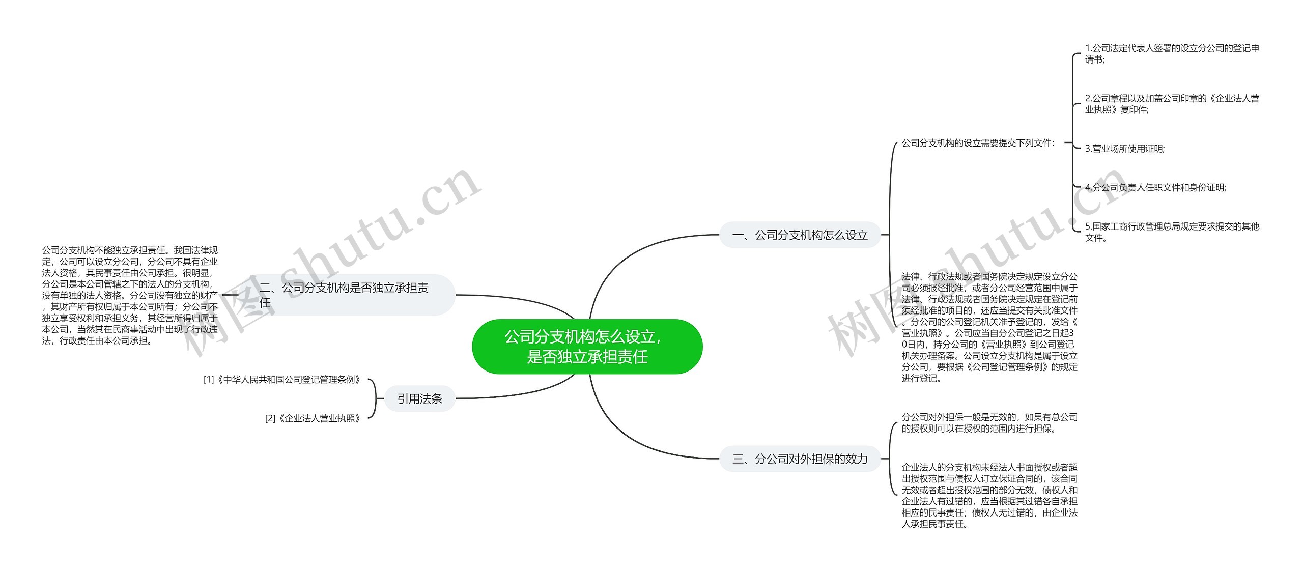 公司分支机构怎么设立，是否独立承担责任思维导图