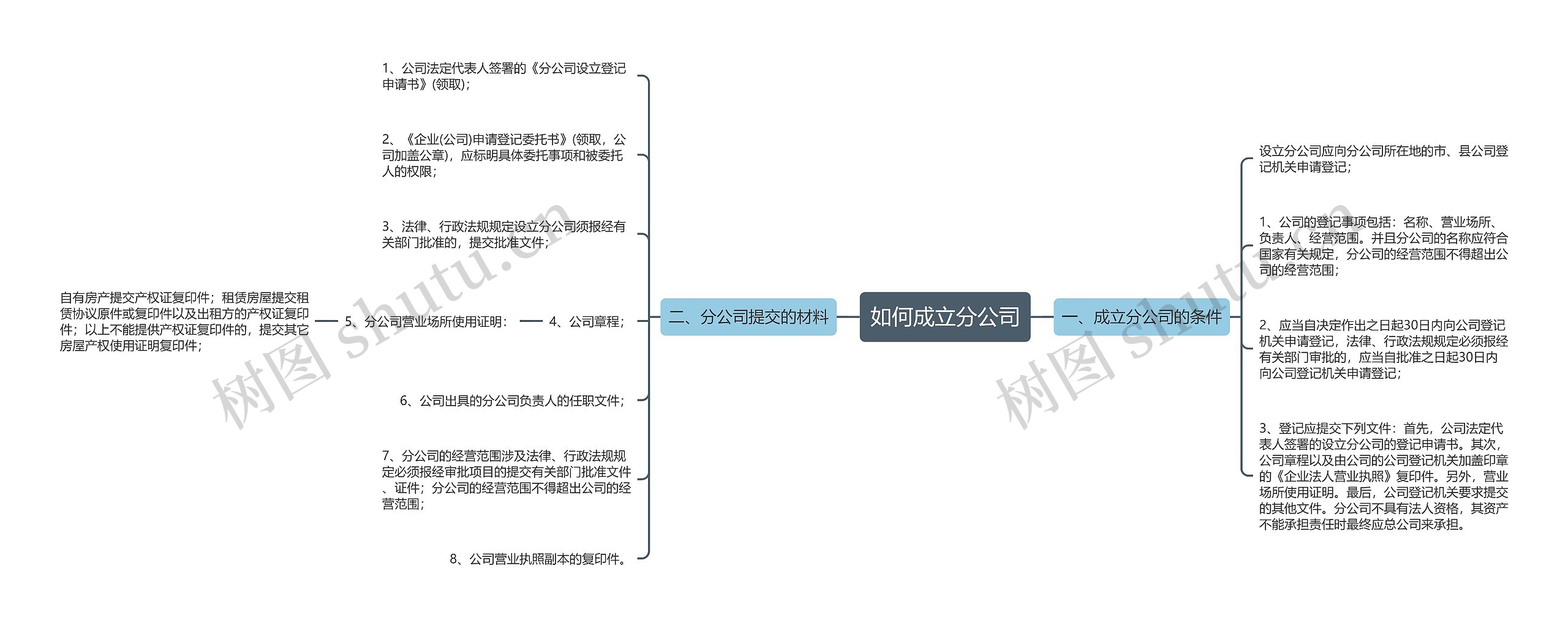 如何成立分公司思维导图