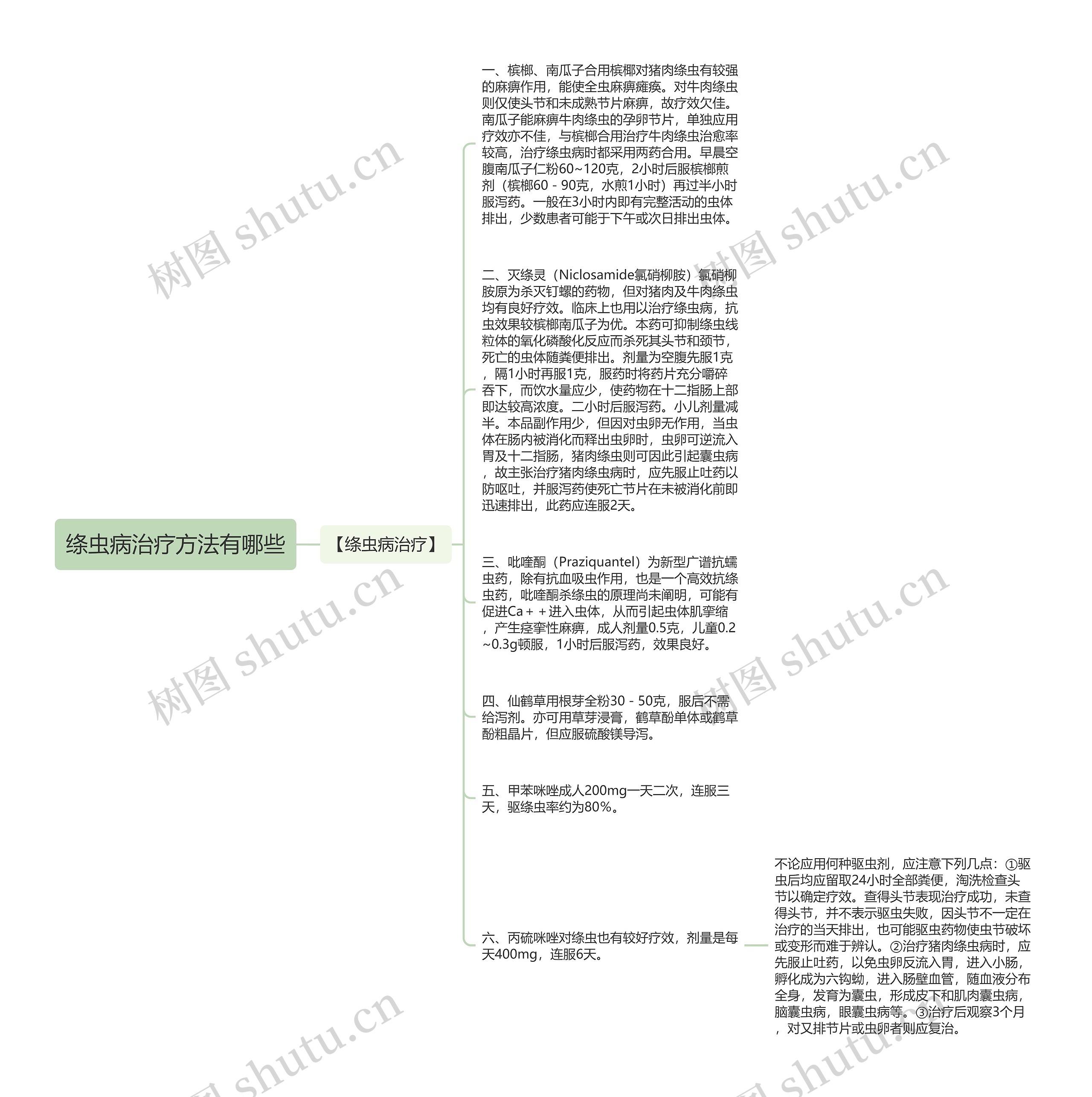 绦虫病治疗方法有哪些思维导图