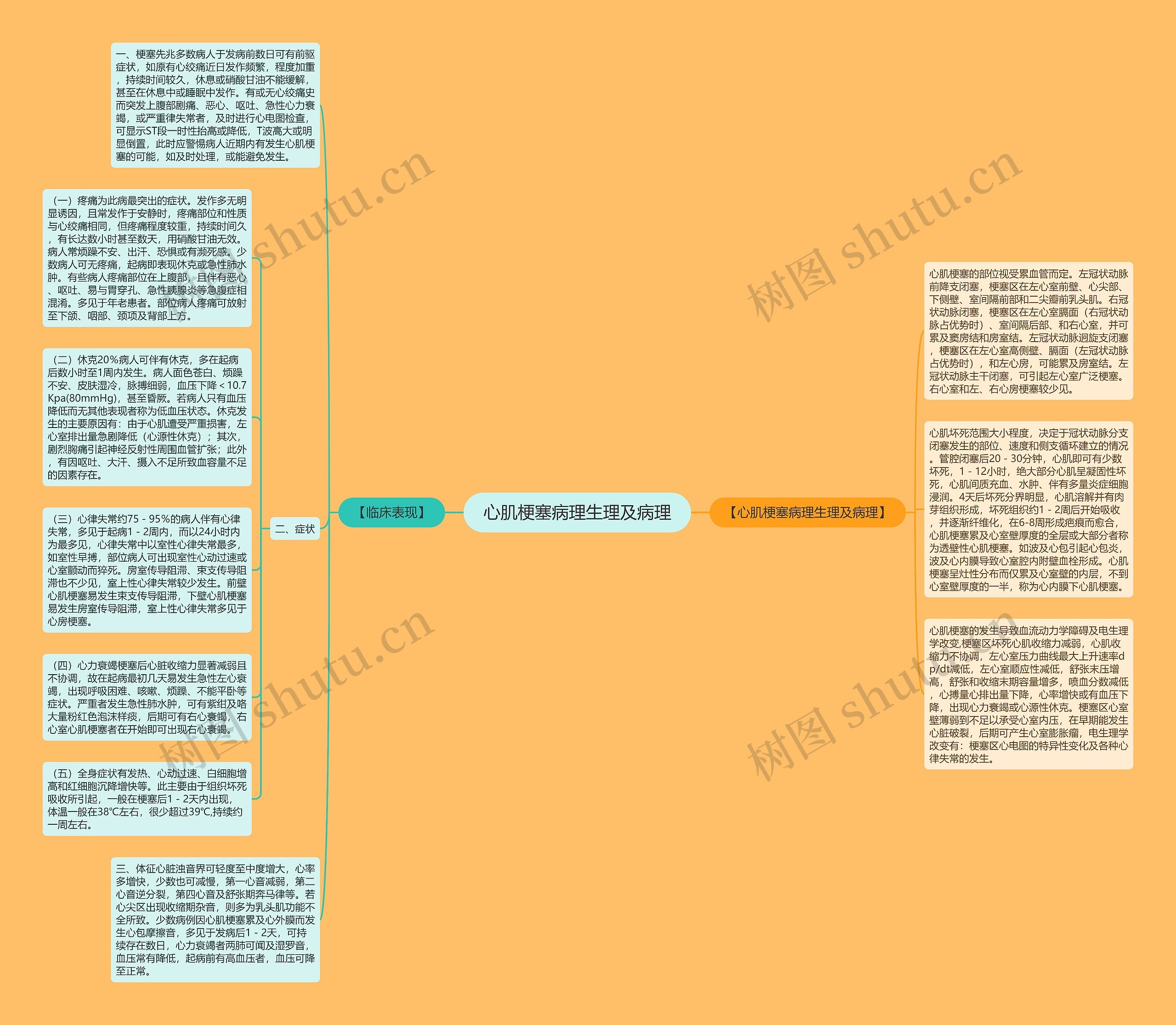 心肌梗塞病理生理及病理思维导图