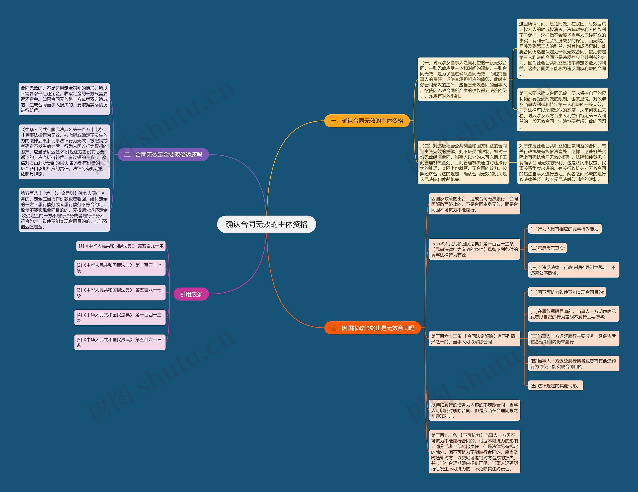 确认合同无效的主体资格思维导图