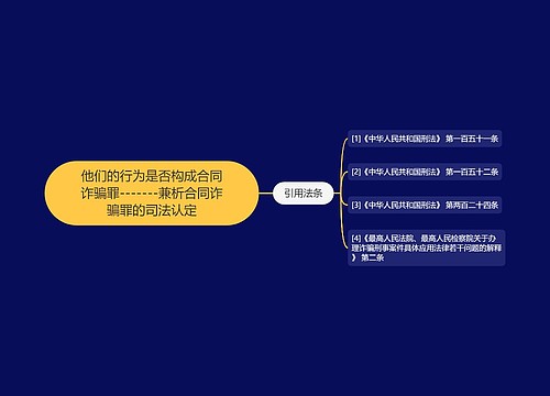 他们的行为是否构成合同诈骗罪-------兼析合同诈骗罪的司法认定