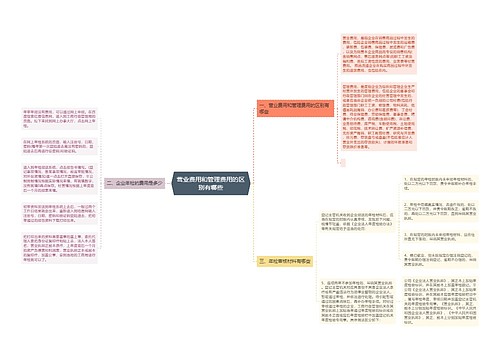 营业费用和管理费用的区别有哪些